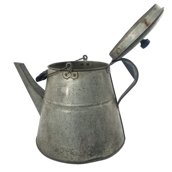 Primitive Large Tin Chuckwagon Cowboy Coffee Pot Bail Handle 2 Gallon