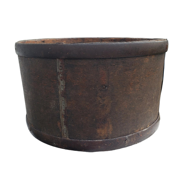 Rustic Primitive Bentwood Dry Grain Measure Metal Bands - 4 Quart Size