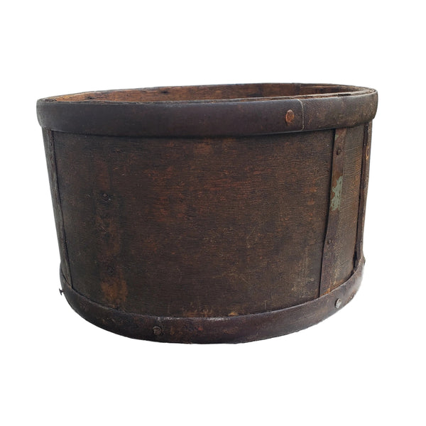 Rustic Primitive Bentwood Dry Grain Measure Metal Bands - 4 Quart Size