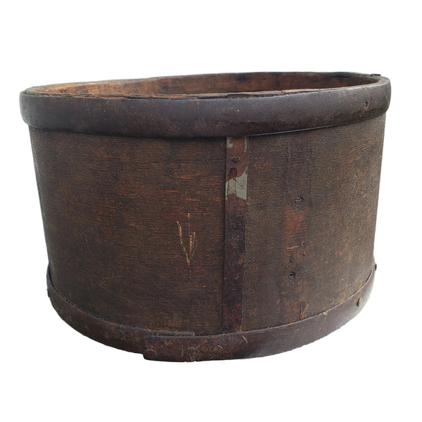 Rustic Primitive Bentwood Dry Grain Measure Metal Bands - 4 Quart Size