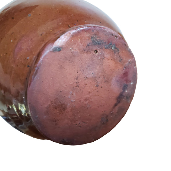 Antique Small Glazed Redware Apple Butter Crock 4 1/8" Southeastern Pennsylvania