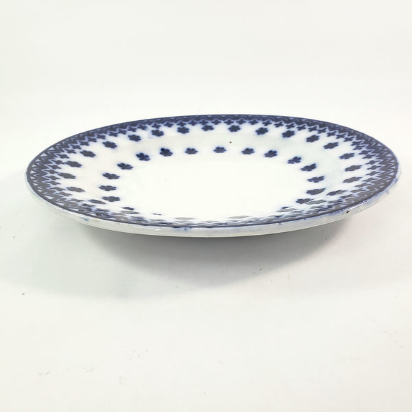 Antique Flow Blue Luncheon Plates "Amish Snowflake" Staffordshire, England