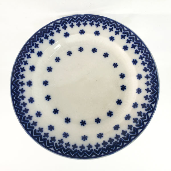Antique Flow Blue Luncheon Plates "Amish Snowflake" Staffordshire, England
