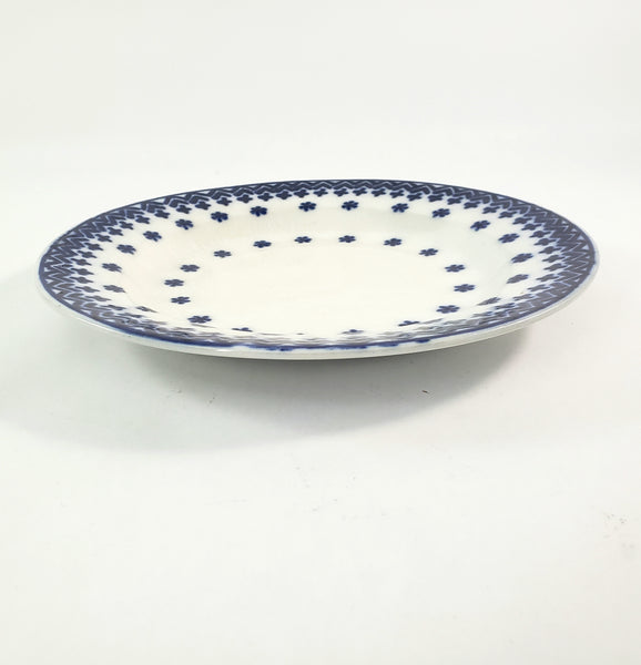 Antique Flow Blue Luncheon Plates "Amish Snowflake" Staffordshire, England