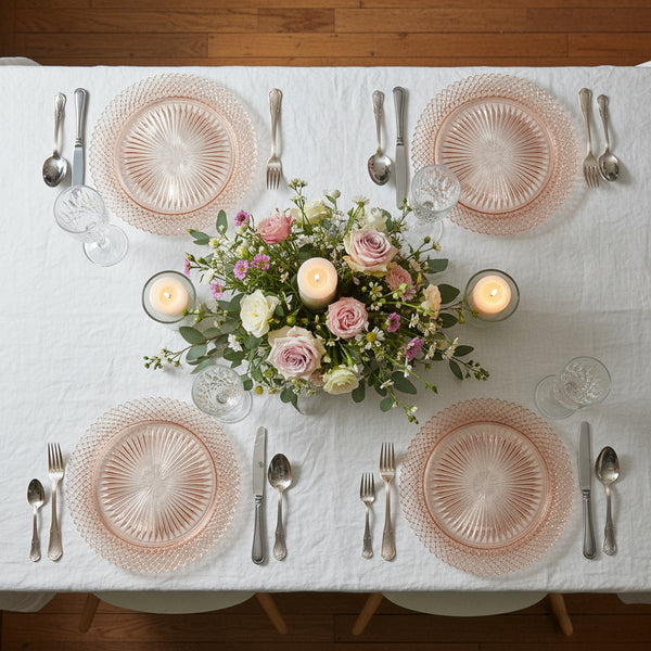 Pink Depression Glass Dinner Plates Set of 4 Miss America Pattern Anchor Hocking