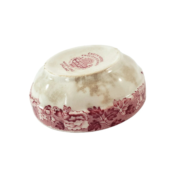 Vintage Pink Transferware Small Salt Dips Set of 4 Wood & Sons English Scenery England