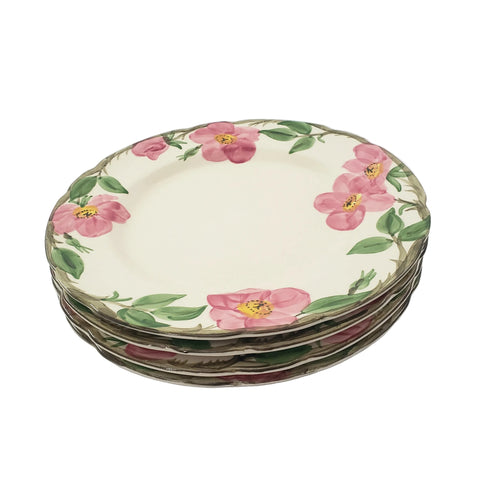 Vintage Franciscan Desert Rose Hand Painted Dinner Plates Set of 4 ~ TV Mark