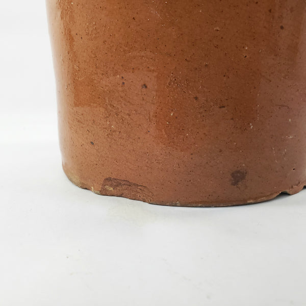 Antique Pumpkin Glazed Cylinder Crockery Jar D.H. Henkel & Co. 2.5 Quarts