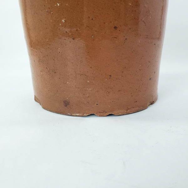 Antique Pumpkin Glazed Cylinder Crockery Jar D.H. Henkel & Co. 2.5 Quarts