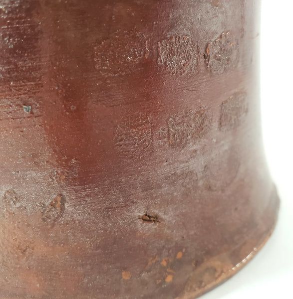Antique American Glazed Redware Preserve Jar 2 Quart Reddish-Brown