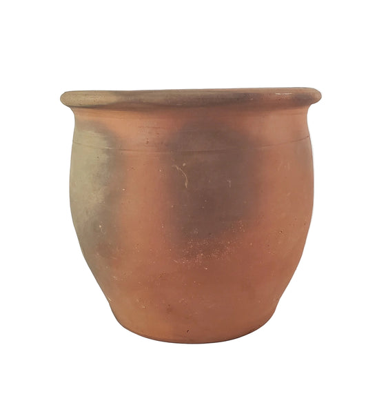 Antique Pennsylvania Redware 1 Gal Crock Dark Pumpkin Interior Glazed Unglazed Exterior