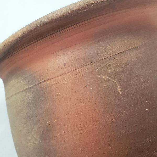 Antique Pennsylvania Redware 1 Gal Crock Dark Pumpkin Interior Glazed Unglazed Exterior