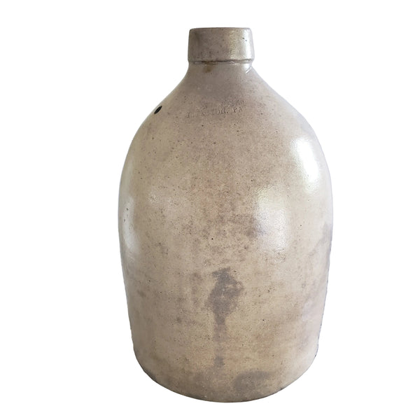 Antique Glazed Stoneware 1 Gallon Jug Evan Jones Pittston Pennsylvania