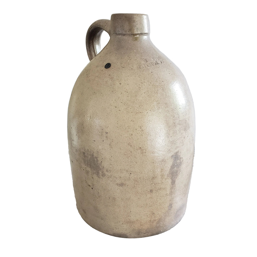 Antique Glazed Stoneware 1 Gallon Jug Evan Jones Pittston Pennsylvania
