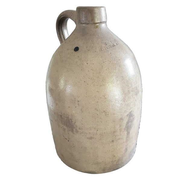 Antique Glazed Stoneware 1 Gallon Jug Evan Jones Pittston Pennsylvania