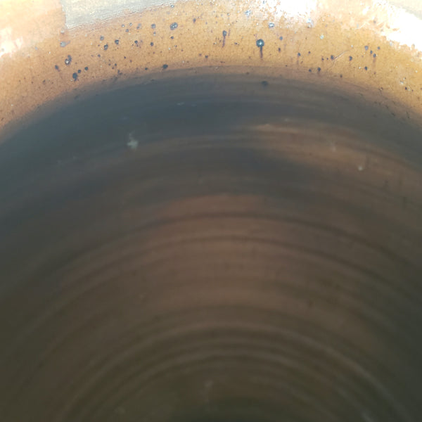Antique Ovoid Redware Jar Vessel Unglazed Exterior Interior Glaze 12" Folk Earthenware