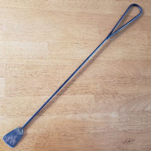 Antique Wrought Iron Long Handled Peel Spatula Mini Blade 20" Hearth Tool