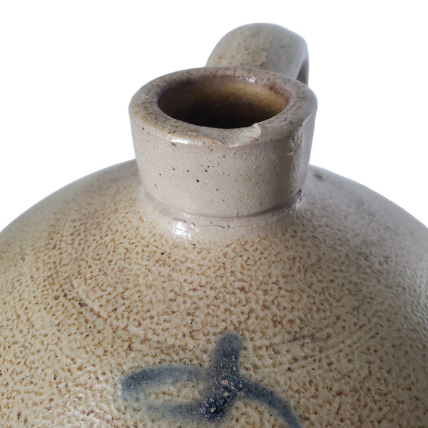 Antique 3 Gallon Salt Glazed Stoneware Jug Cobalt Blue Slip Trailing Bee Sting Decoration