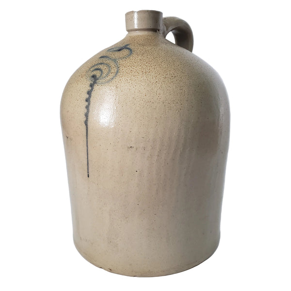 Antique 3 Gallon Salt Glazed Stoneware Jug Cobalt Blue Slip Trailing Bee Sting Decoration
