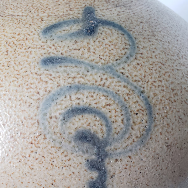 Antique 3 Gallon Salt Glazed Stoneware Jug Cobalt Blue Slip Trailing Bee Sting Decoration