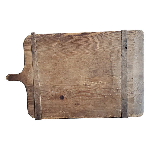 Antique Large Rustic Farmhouse Wooden Bread Board with Handle 30"