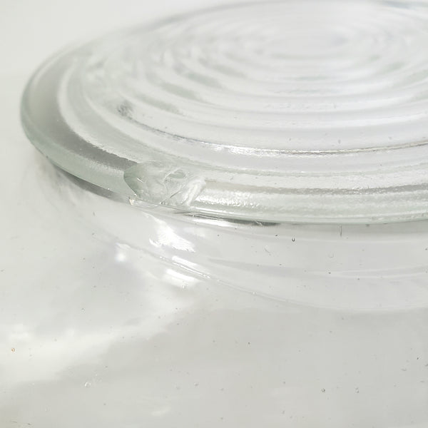 Vintage 1930s Ribbed Glass Rectangular Refrigerator Water Dispenser with Lid