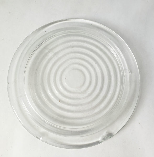 Vintage 1930s Ribbed Glass Rectangular Refrigerator Water Dispenser with Lid
