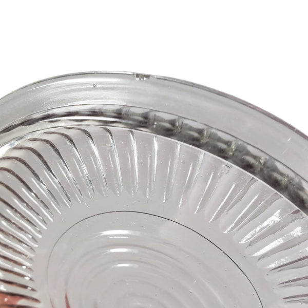 Vintage Clear Ribbed Glass Biscuit Canister Jar with Drop-on Lid