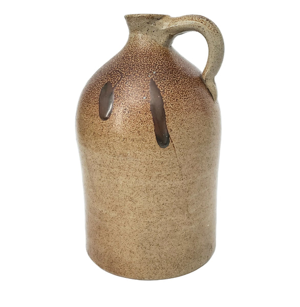 Antique Salt Glazed Stoneware Jug One Gallon Distinctive Turkey Drippings