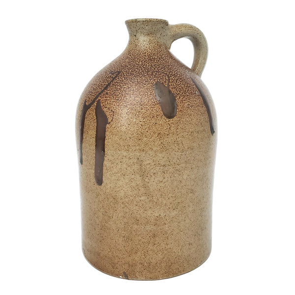 Antique Salt Glazed Stoneware Jug One Gallon Distinctive Turkey Drippings