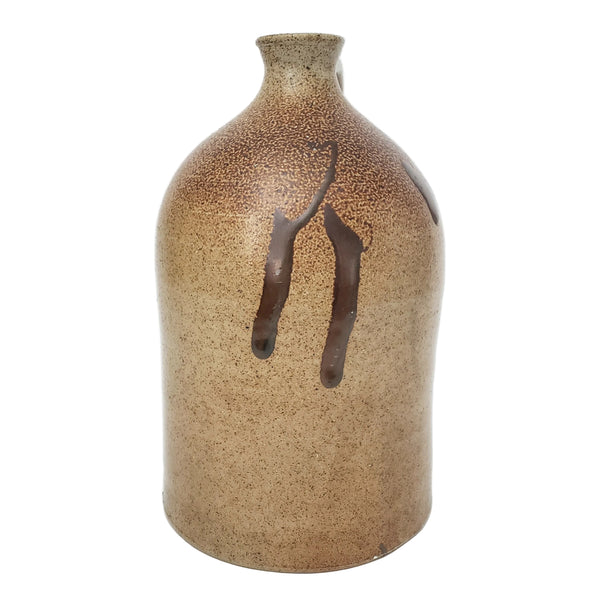Antique Salt Glazed Stoneware Jug One Gallon Distinctive Turkey Drippings