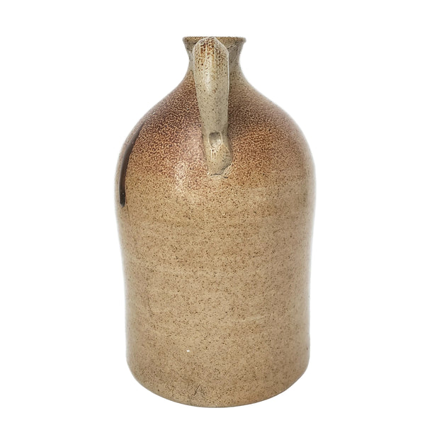Antique Salt Glazed Stoneware Jug One Gallon Distinctive Turkey Drippings