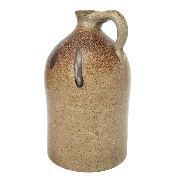 Antique Salt Glazed Stoneware Jug One Gallon Distinctive Turkey Drippings