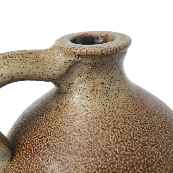 Antique Salt Glazed Stoneware Jug One Gallon Distinctive Turkey Drippings