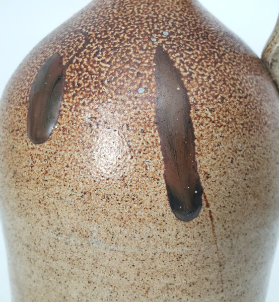 Antique Salt Glazed Stoneware Jug One Gallon Distinctive Turkey Drippings