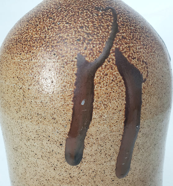 Antique Salt Glazed Stoneware Jug One Gallon Distinctive Turkey Drippings