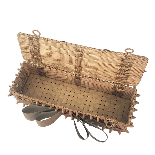 Folk Art Wabanaki Woven Glove Box Porcupine Curl Ribbons Braided Native American