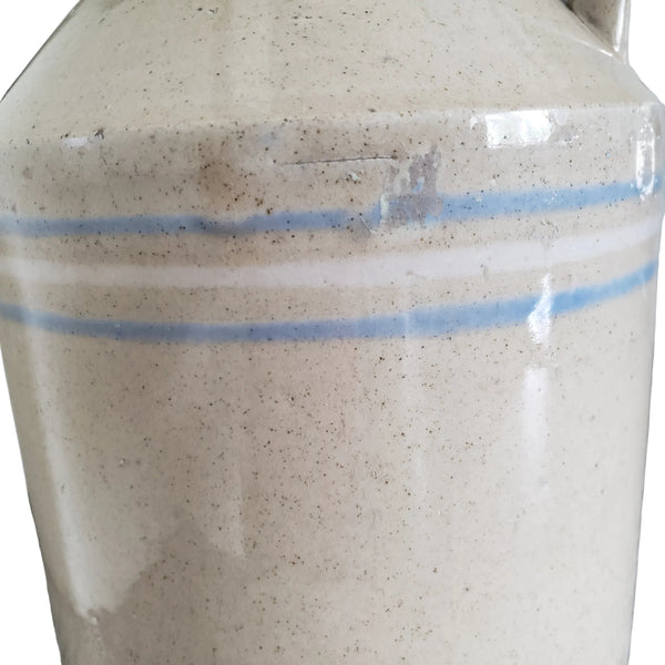 Antique Blue & White Banded Stoneware Jug 1 Gallon R.C.P. Co. Akron, Ohio