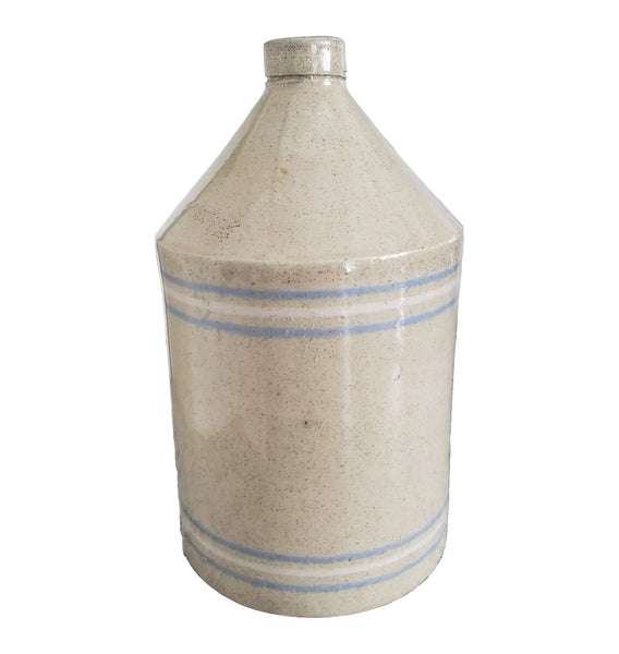 Antique Blue & White Banded Stoneware Jug 1 Gallon R.C.P. Co. Akron, Ohio