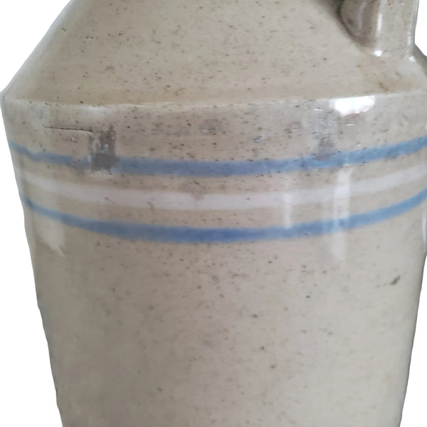 Antique Blue & White Banded Stoneware Jug 1 Gallon R.C.P. Co. Akron, Ohio