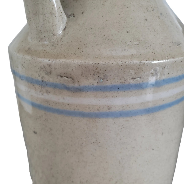 Antique Blue & White Banded Stoneware Jug 1 Gallon R.C.P. Co. Akron, Ohio