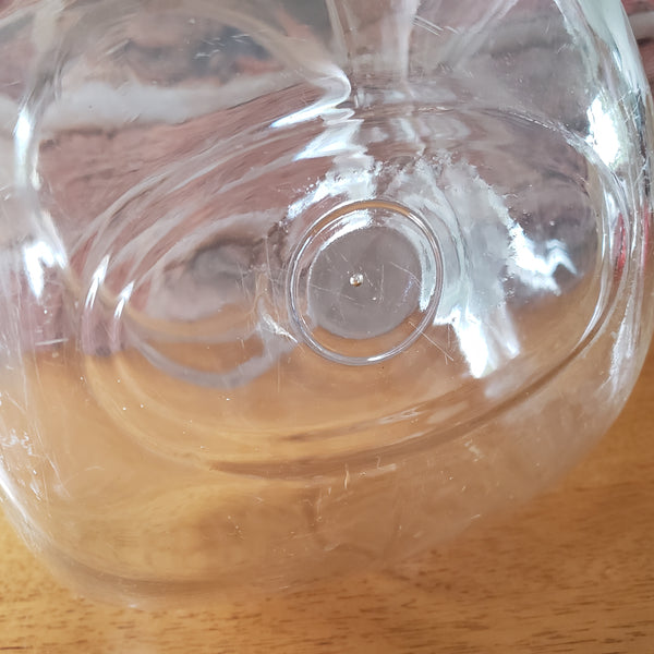 Antique Glass Sugar Cabinet Jar with Metal Stand Tin Lid