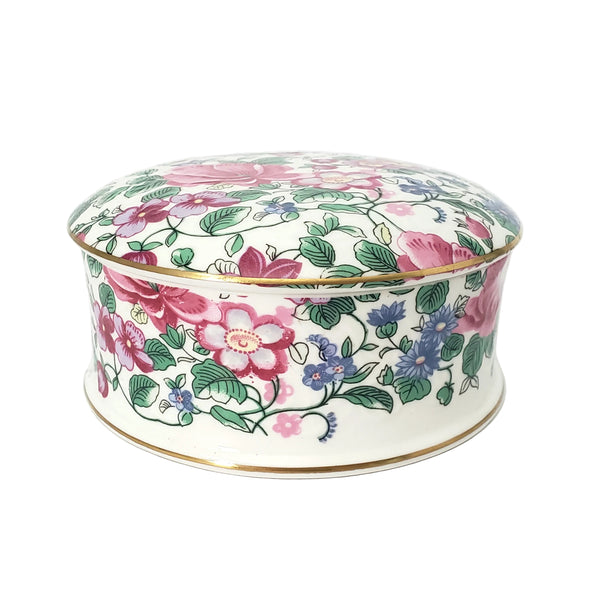 Crown Staffordshire Bone China Lidded Trinket Dish "Thousand Flowers" 1930s