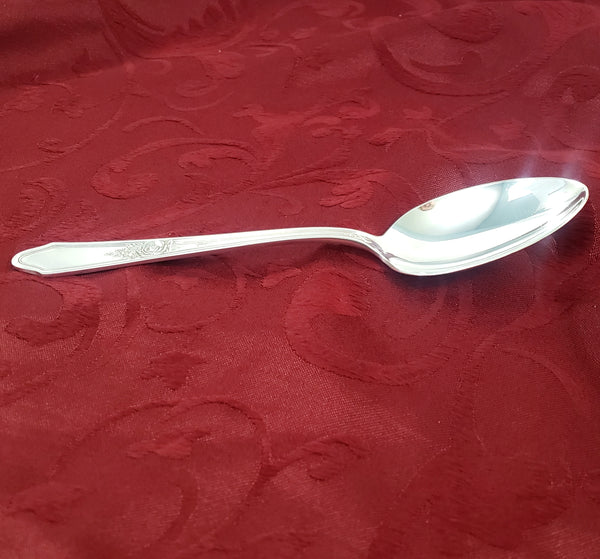 Vintage Manor Plate Triple Silverplate Oval Soup Spoon Set of 12 "Rosedale" International Silver 1930s