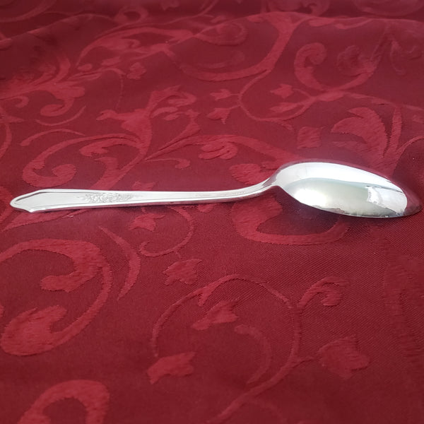 Vintage Manor Plate Triple Silverplate Oval Soup Spoon Set of 12 "Rosedale" International Silver 1930s