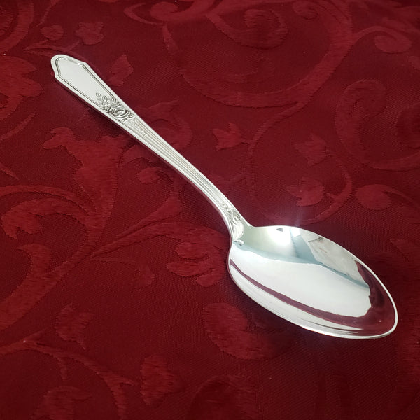 Vintage Manor Plate Triple Silverplate Oval Soup Spoon Set of 12 "Rosedale" International Silver 1930s