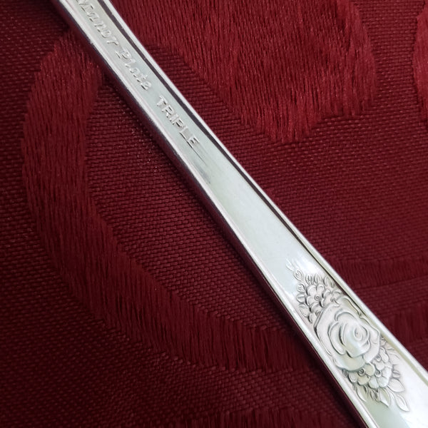 Vintage Manor Plate Triple Silverplate Teaspoons Set of 12 "Rosedale" International Silver
