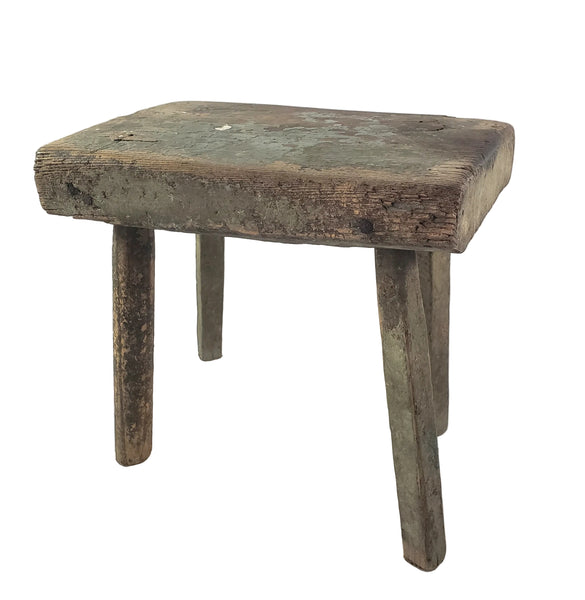 Primitive Rustic Wooden Peg Leg Stool Americana Farmhouse Accent