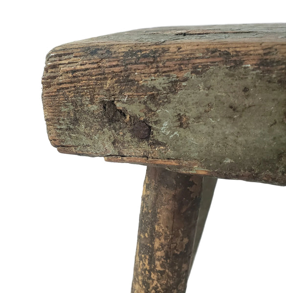 Primitive Rustic Wooden Peg Leg Stool Americana Farmhouse Accent