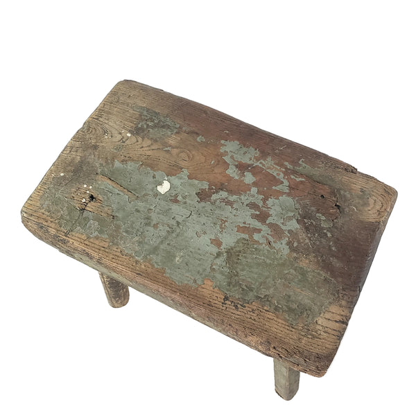 Primitive Rustic Wooden Peg Leg Stool Americana Farmhouse Accent